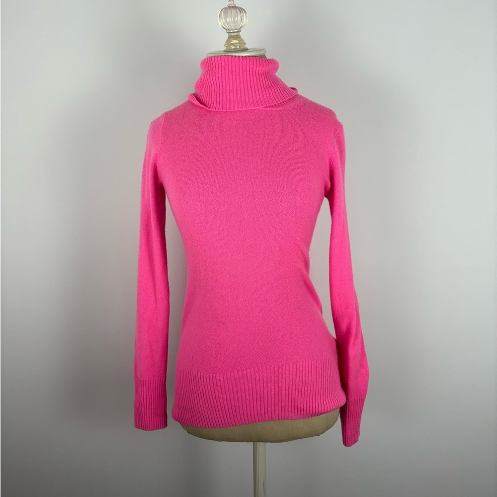 J Crew Pink Turtleneck Sweater 100% Cashmere XS